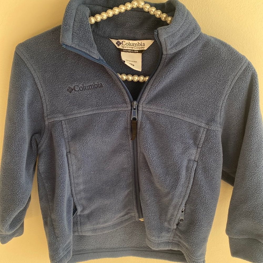 Columbia Boys Fleece Jacket XXS 4 5 100% Polyester Steens Mountain Blue Full Zip